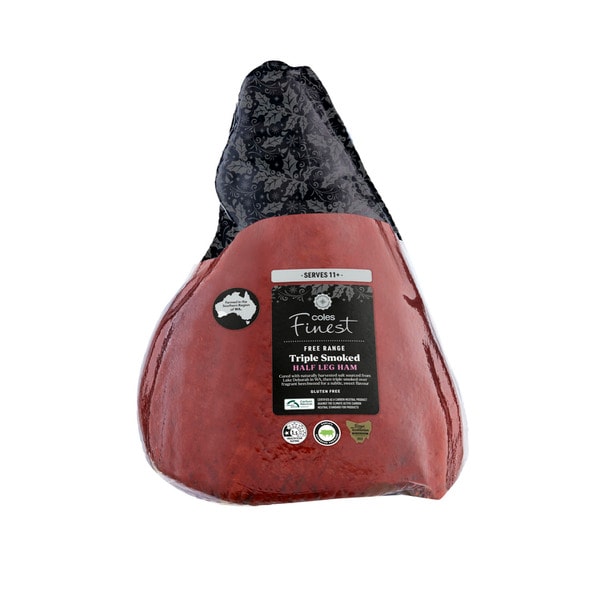 Coles Finest Free Range Triple Smoked Half Leg Ham | approx. 4kg
