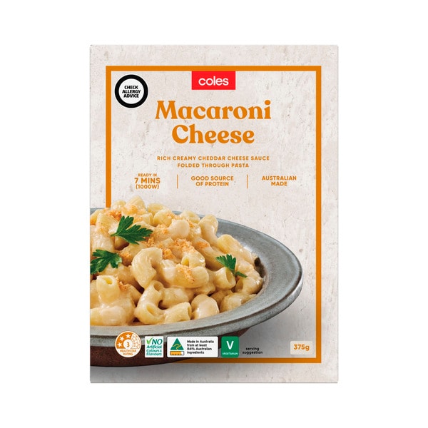 Coles Frozen Convenience Meal With Macaroni Cheese | 375g