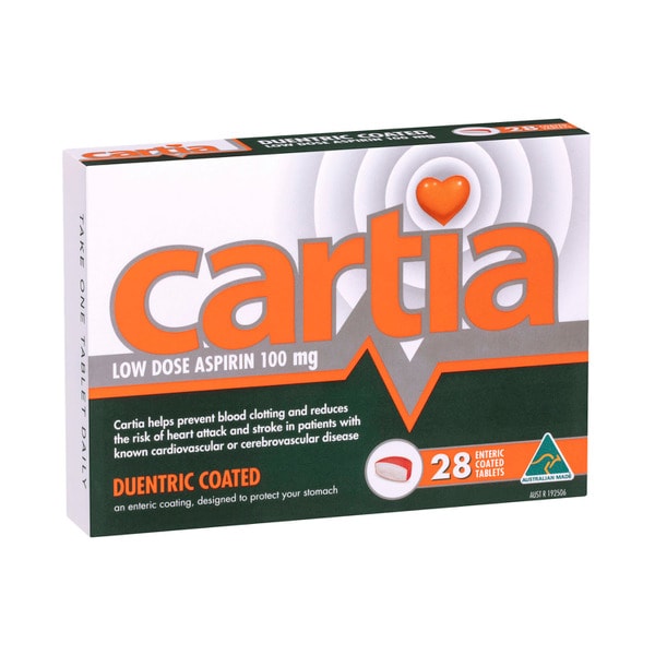 Cartia Asprin Low Dose 100Mg | 28 pack