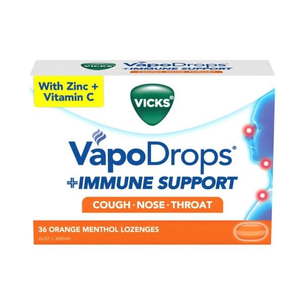 Vicks Vapourdrops + Immune Support Orange | 36 pack