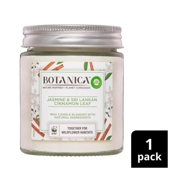 Botanica Jasmine & Sri Lankan Cinnamon Leaf Glass Candle | 1 each