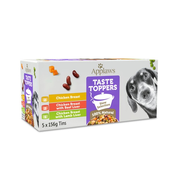 Applaws Taste Toppers Chicken Selection In Stew Dog Food Tin Multipack 5X156g | 5 pack