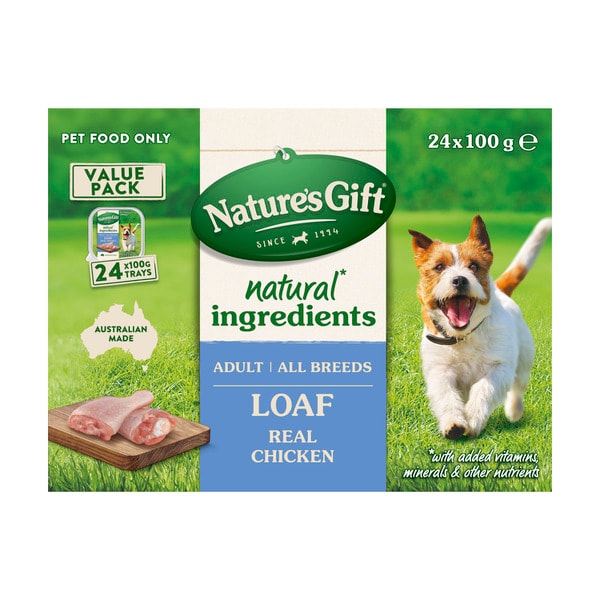 Nature's Adult Wet Dog Food Real Chicken Loaf 24x100g | 24 pack