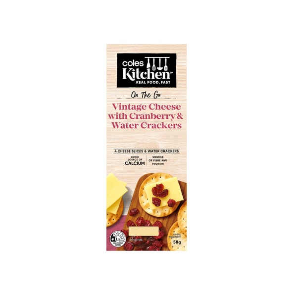 Coles Kitchen Cranberry Vintage Cheese Water Crackers | 55g