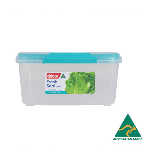 Decor Fresh Seal Clips Oblong Container 3L | 1 each