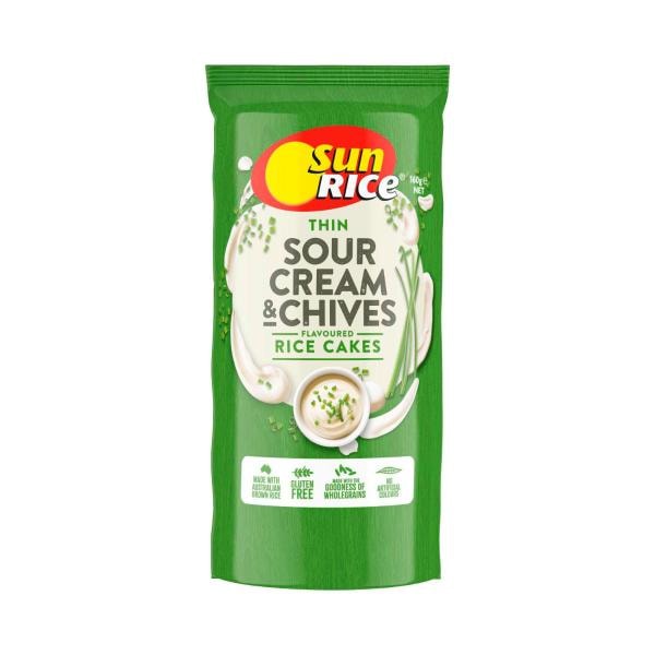 Sunrice Flavoured Rice Cakes Sour Cream & Chives | 160g