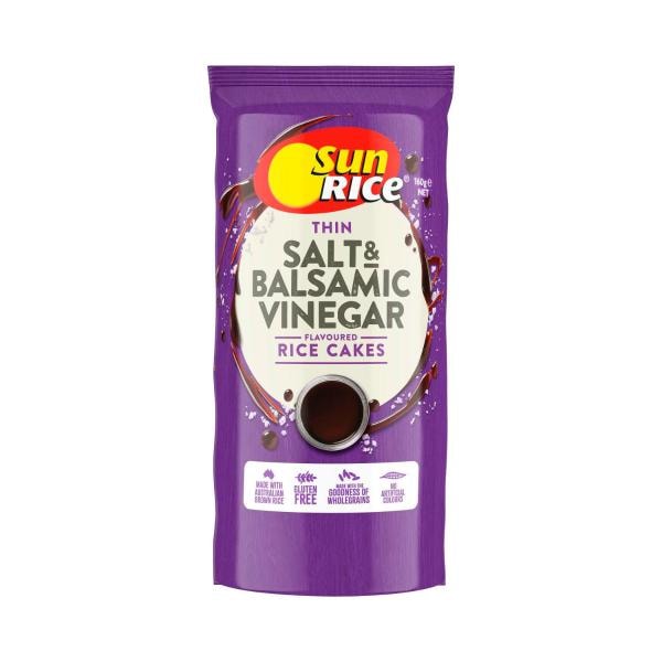 Sunrice Flavoured Rice Cakes Salt & Balsamic Vinegar | 160g