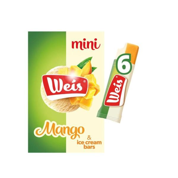 Weis Ice Cream Mini Bars Mango 6 Pack | 264mL
