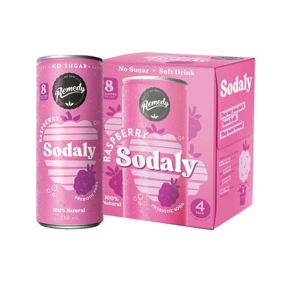 Remedy Sodaly Raspberry 250mL | 4 pack