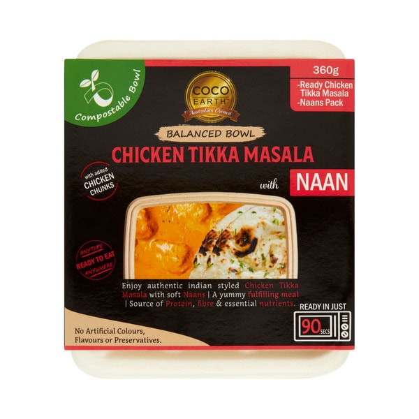Coco Earth Chicken Tikka Masala With Naan | 360g