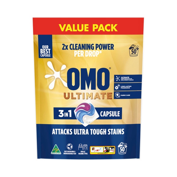 OMO Ultimate 3 in 1 Laundry Capsules 50 Washes | 50 pack