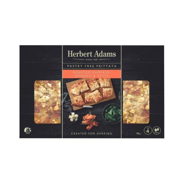 Herbert Adams Frittata Roasted Pumpkin Spinach & Feta | 700g