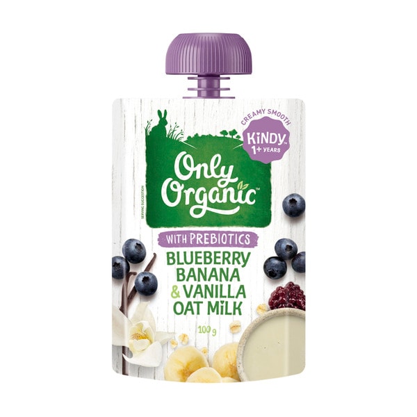 Only Organic Kindy Blueberry- Banana & Vanilla Oat Milk Pouch | 100g