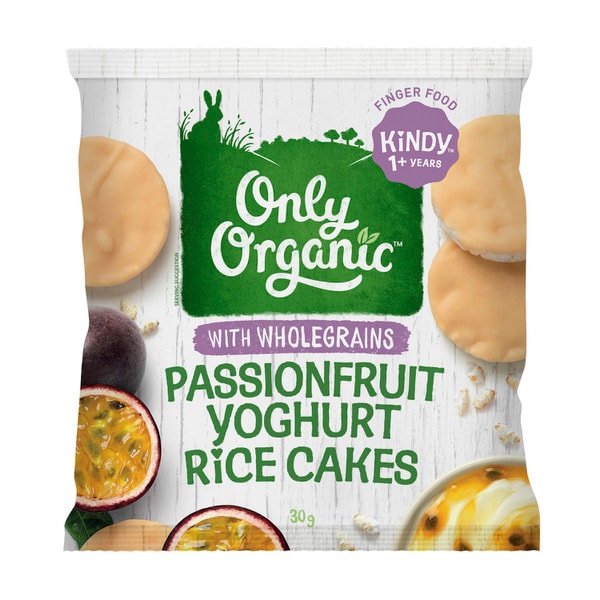 Only Organic Kindy Passionfruit Yoghurt Rice Cakes | 30g