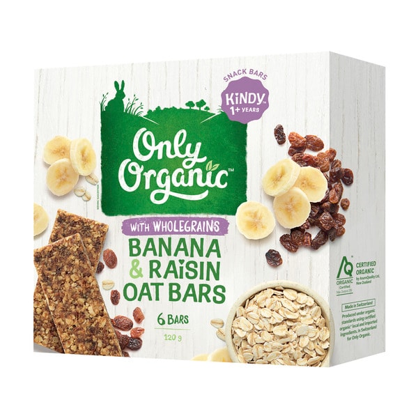 Only Organic Kindy Banana & Raisin Oat Bars | 120g