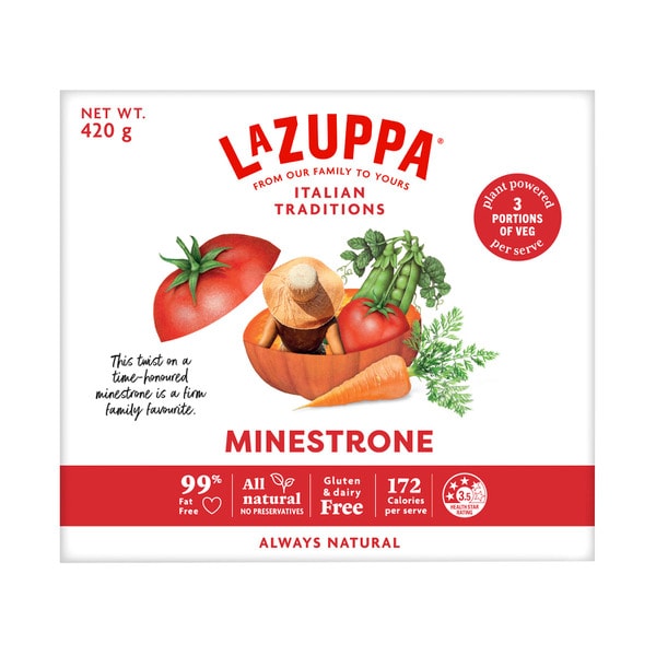 La Zuppa Microwaveable Soup Bowl Minestrone Soup | 420g