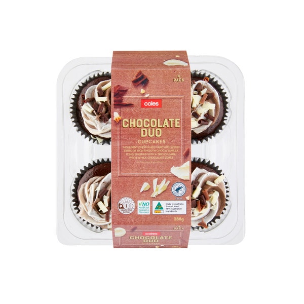 Coles Choc Duo Cupcakes 4 pack | 288g