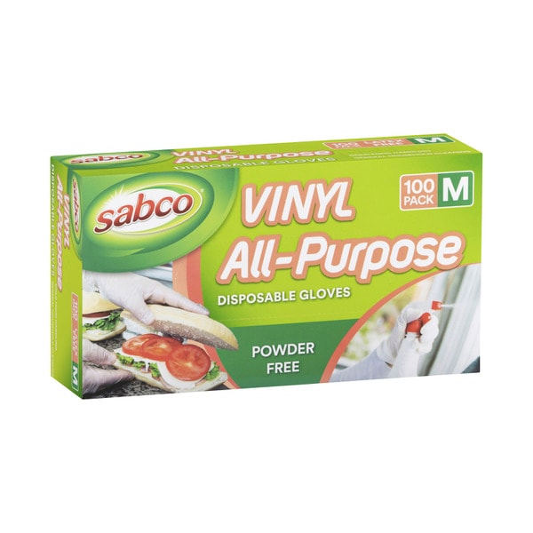 Sabco Vinyl Disposable Gloves Medium | 100 pack