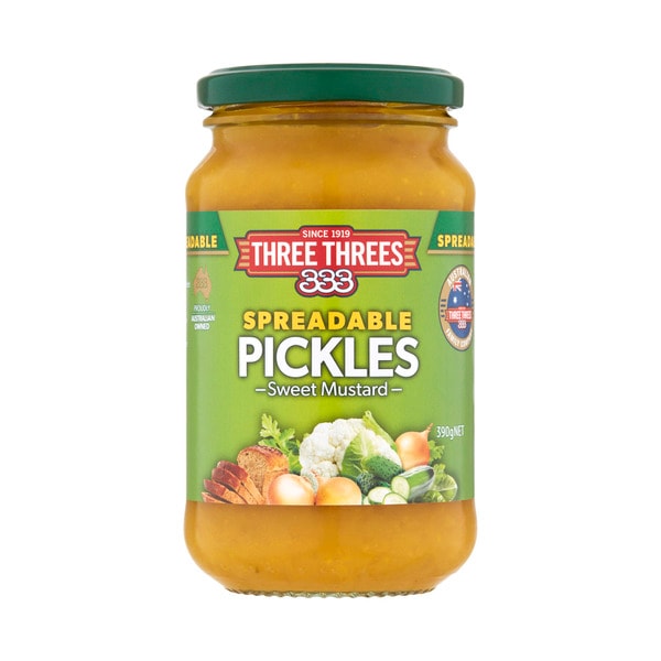 Three Threes Spreadable Sweet Mustard Pickles | 390g