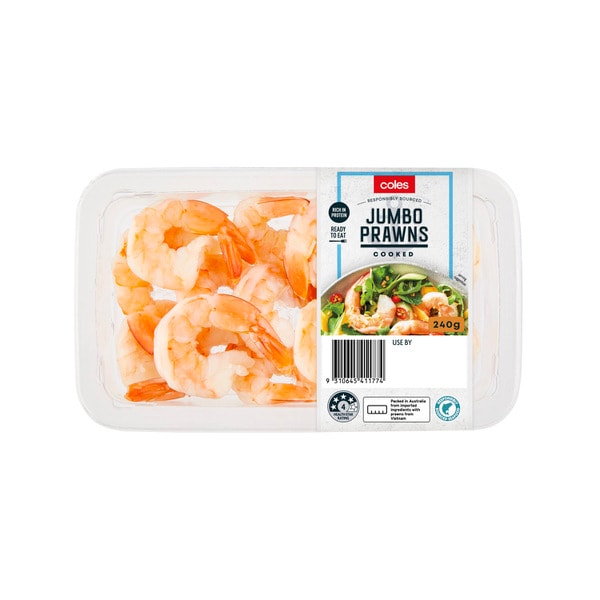 Coles Cooked Jumbo Prawn Cutlets | 240g