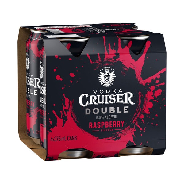 Vodka Cruiser Double Raspberry Can 375mL | 4 Pack