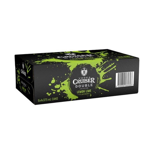 Vodka Cruiser Double Lemon Lime Can 375mL | 24 Pack