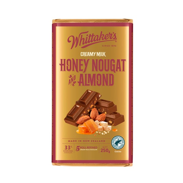 Whittaker's Block Chocolate Honey Nougat & Almond | 250g