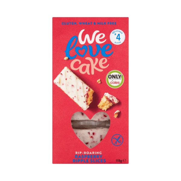 We Love Cake Raspberry Ripple Slices 4 Pack | 118g
