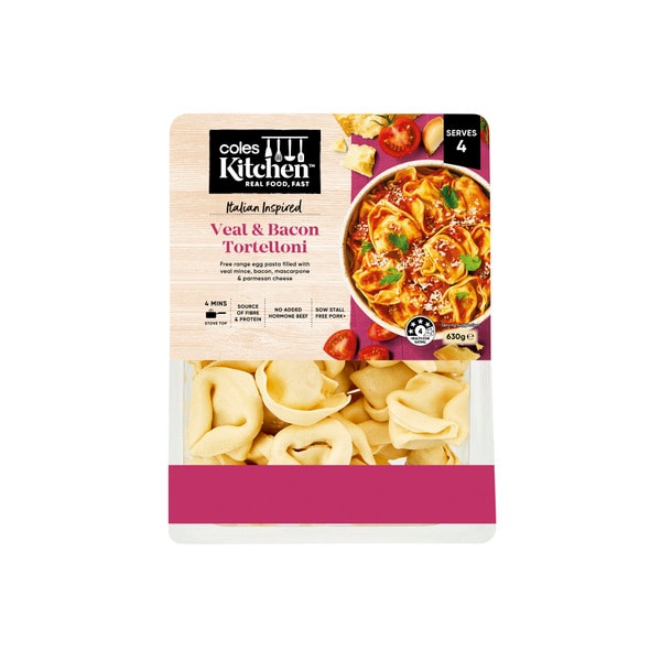 Coles Kitchen Filled Pasta Tortellini Veal Bacon | 630g