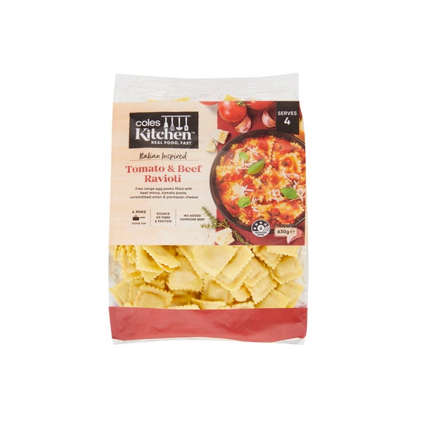 Coles Kitchen Filled Pasta Ravioli Beef Tomato | 630g