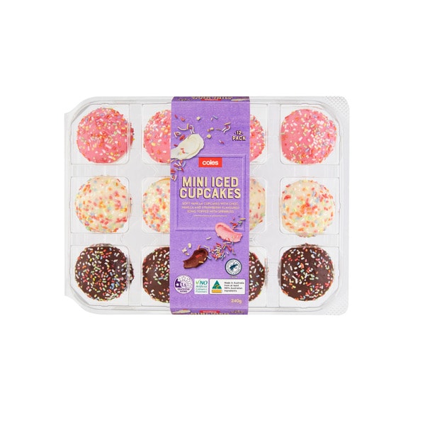 Coles Mini Iced Cupcakes | 240g