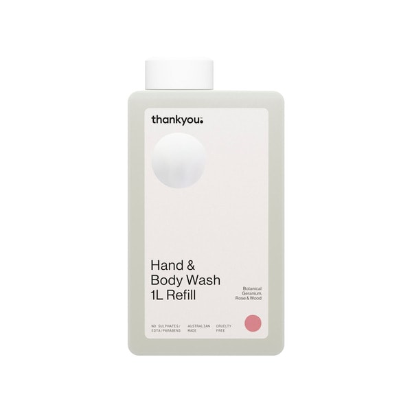 Thankyou Hand & Body Wash Botanical Geranium Rose & Wood Refill | 1L