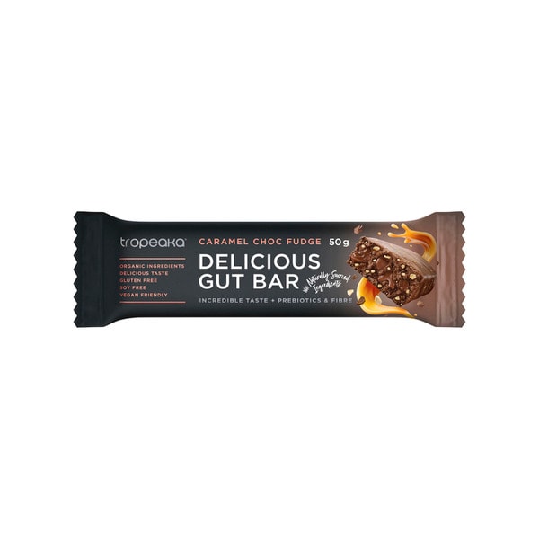 Tropeaka Delicious Gut Bar Caramel Chocolate Fudge | 50g