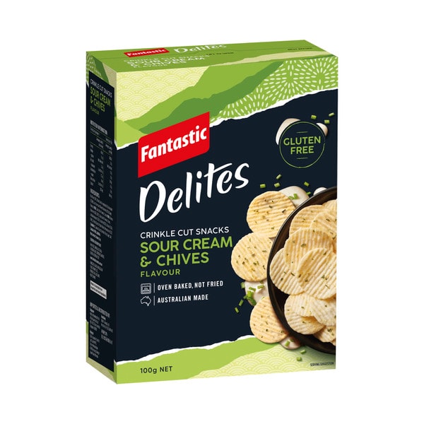 Fantastic Delites Rice Snacks Sour Cream & Chive | 100g