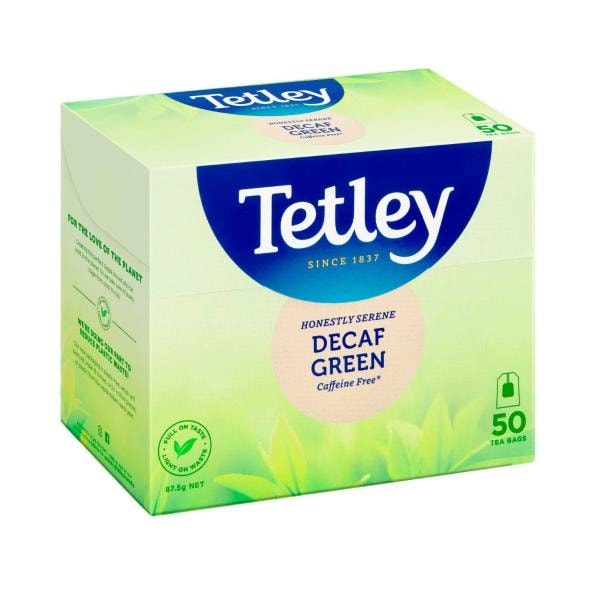 Tetley Decaffeinated Green Tea Bags 50 pack | 87.5g