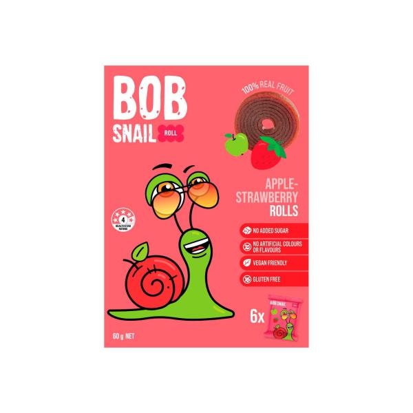 Bob Snail Fruit Roll Snack Apple Strawberry | 60g