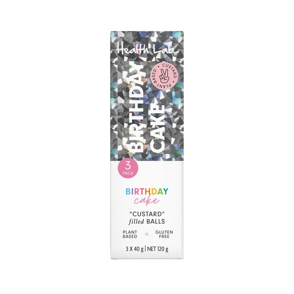Health Lab Birthday Cake Custar Filled Balls 3x40g | 120g
