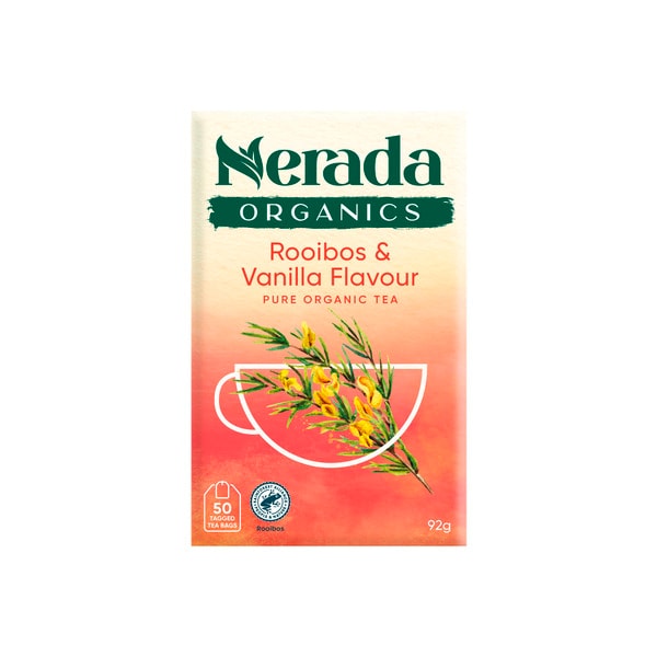 Nerada Organics Rooibos & Vanilla Flavour Tea Bags 50 pack | 92g