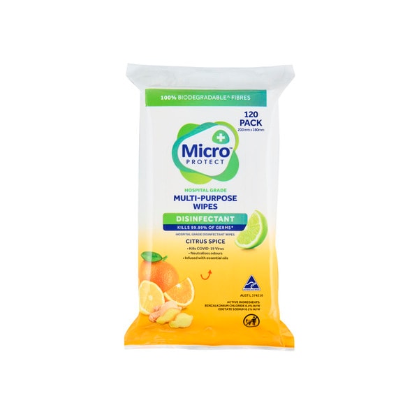 Micro Protect Multipurpose Wipes Citrus Spice | 120 pack