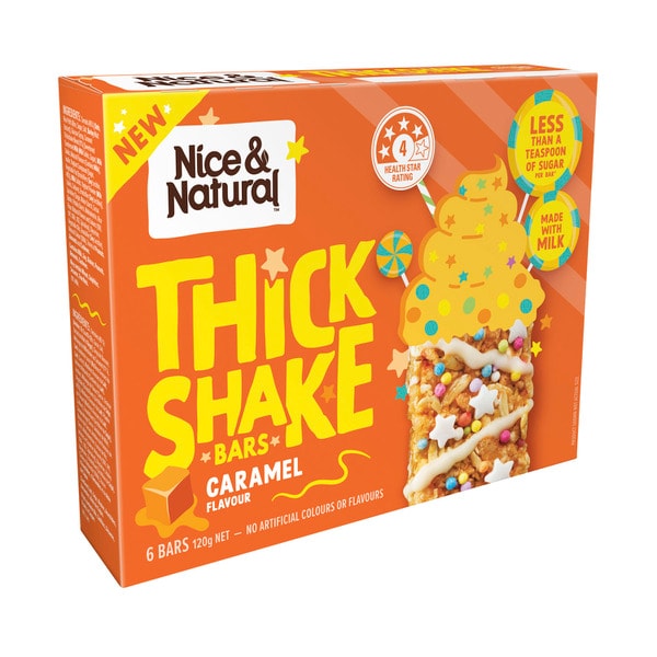Nice & Natural Thickshake Bars Caramel 6 Pack | 120g