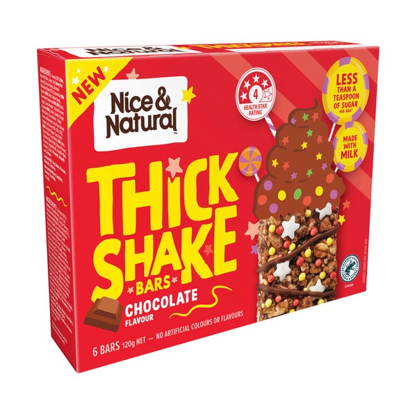 Nice & Natural Thickshake Bars Chocolate 6 Pack | 120g