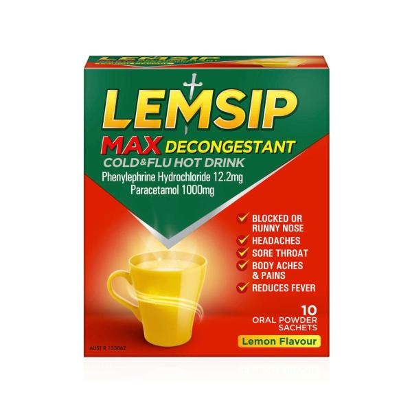 Lemsip Max With Decongestant Lemon | 10 pack