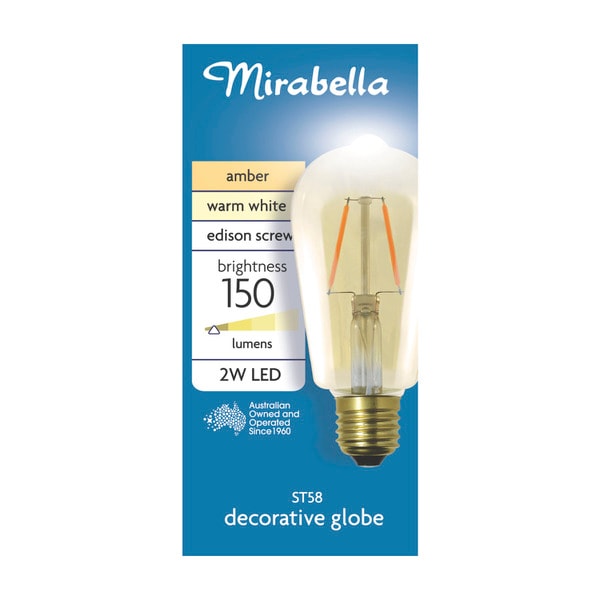 Miirabella Led ST58 Filament Amber ES 2W 150LM | 1 each