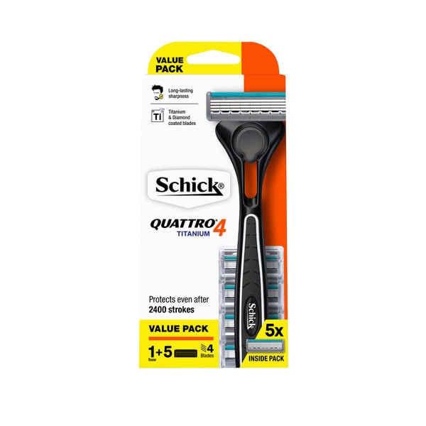 Schick Quattro Hybrid Razor Kit + 5 Refills | 1 each