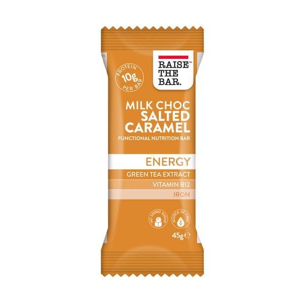 Raise The Bar Milk Chocolate Salted Caramel Nutrition Bar | 45g