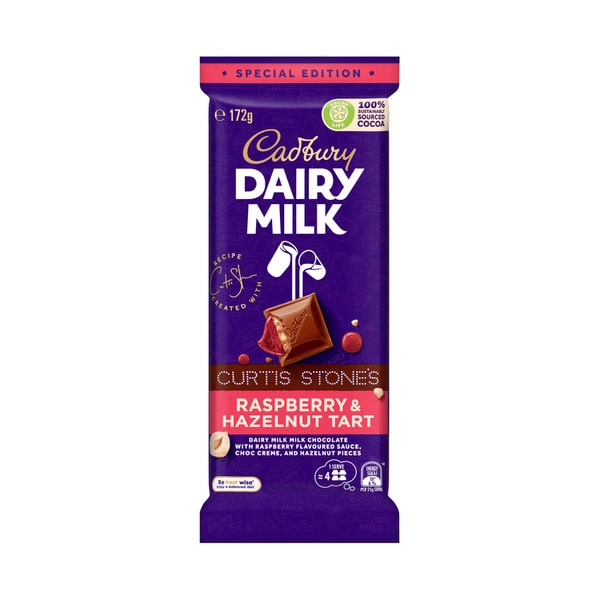 Cadbury Dairy Milk Curtis Stones Raspberry & Hazelnut Tart Chocolate Block | 172g