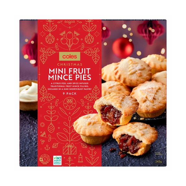 Coles Festive Mini Fruit Mince Pies 9 Pack | 243g