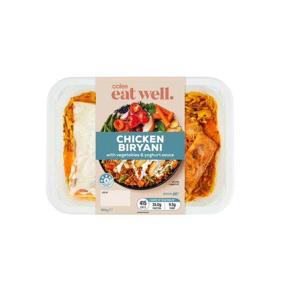 Coles Eat Well Chicken Biryani Veg And Yoghurt Sauce | 350g