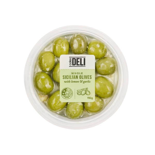 Coles Deli Express Lemon & Garlic Sicilian Olives | 110g