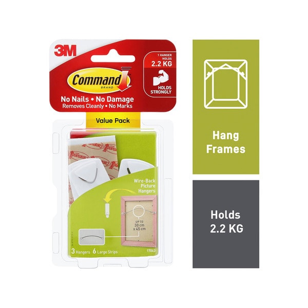 3M Command Sawtooth Hanger | 3 pack